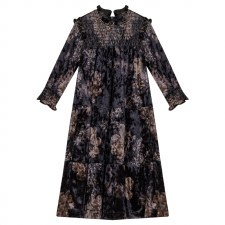 Floral Velour Robe Taupe 5