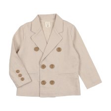 Linen Blazer Oat Stripe 2T