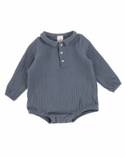 Muslin Boy Romper Blue/Grey 24