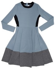 Teen Dress W/ Bottom Panel Blu
