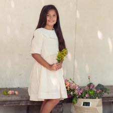 Arched Waist Collar Dress Crea