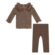 Floral Crinkle Baby 2pc Beige