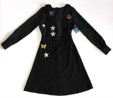 Teen Dress W/ Appliques Black