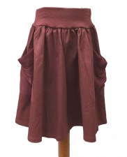 Cotton Skirt W/ Pockets Wine 6