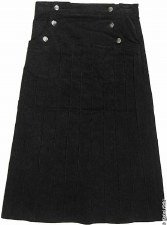 Corduroy skirt w/ Buttons Blac