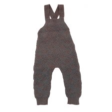 Textured Knit Overalls Charcoa