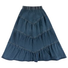 Teen V Tiered Denim Skirt Dark