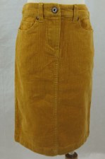 Corduroy Pencil Skirt Mustard