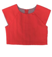 Girls Solid Crop Top Coral 6