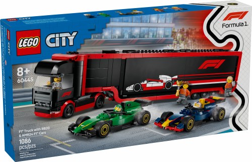 F1® Truck with RB20 &amp; AMR24 F1® Cars 60445