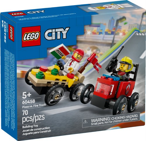 Pizza vs. Fire Truck Race Car Pack 60458