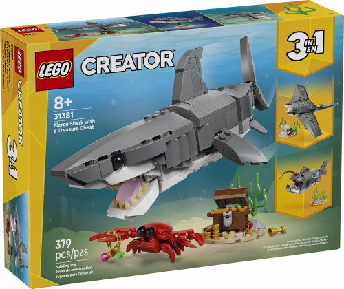 Fierce Shark with a Treasure Chest 31381
