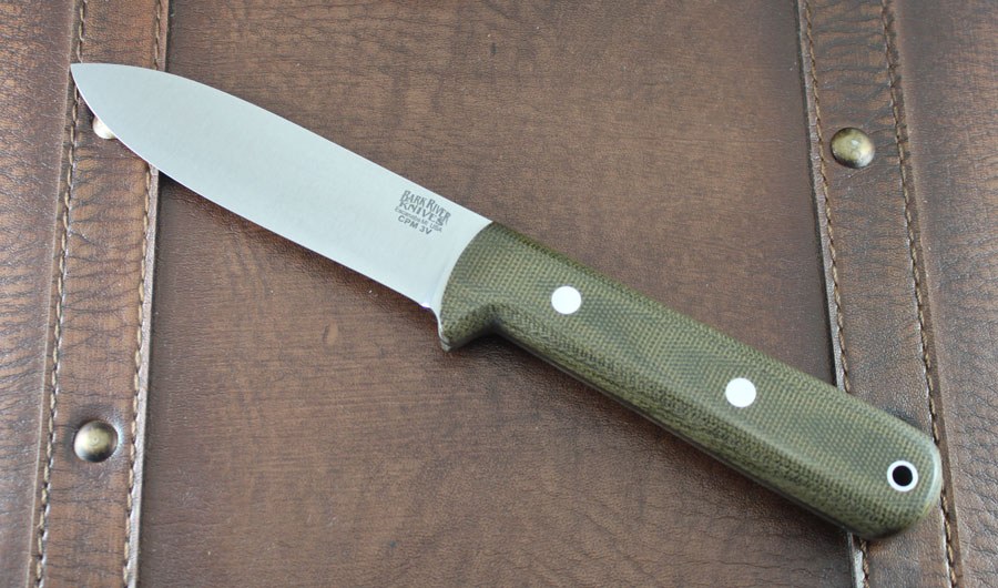 Bark River Kephart 4 Fixed Blade with Green Canvas Micarta Handles and