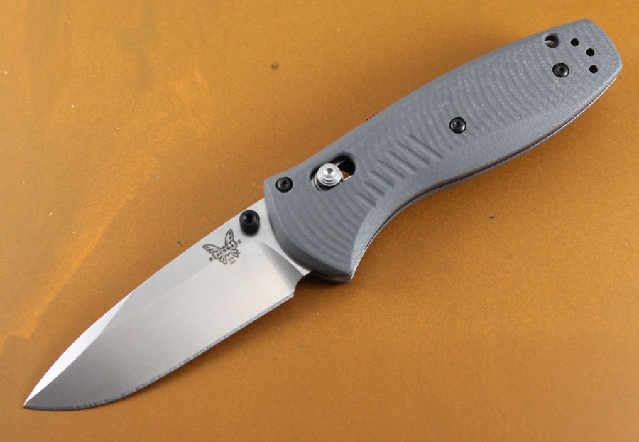 Benchmade 5852 Mini Barrage Axis Assist Satin Blade Gray Scales New