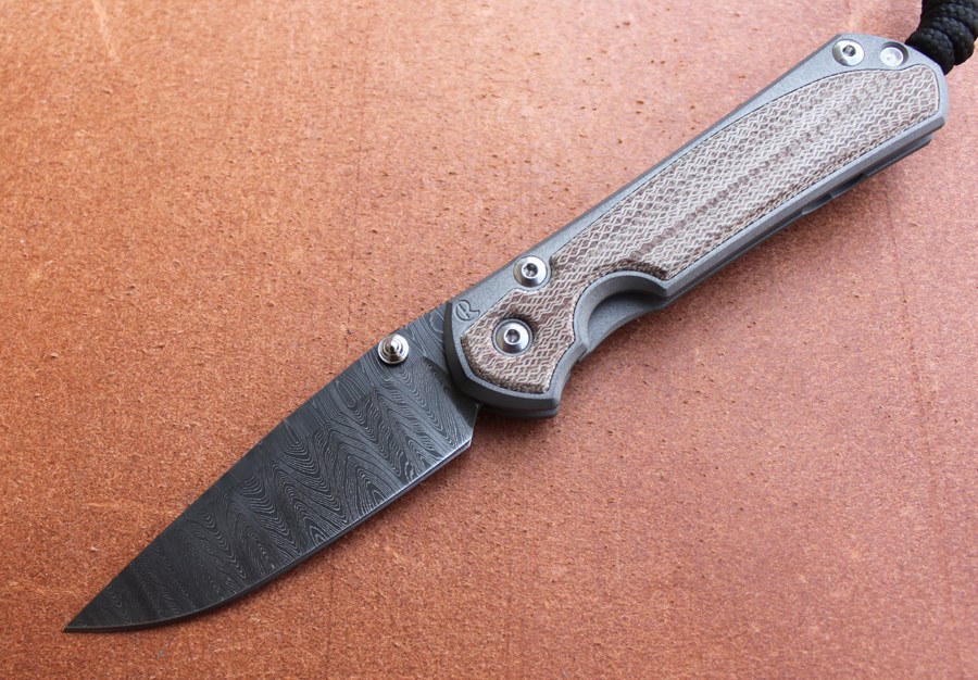 Chris Reeve Small Sebenza Natural Canvas Micarta Inlays Chad Nichols Stainless Ladder