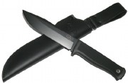 Fallkniven S1 Forest Knife Black Laminated VG-10 Steel - Black Leather Dangler Sheath