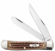Case XX Trapper - Burnt Brown Corn Cob Jig Handles - Stainless Clip & Spey Blades - 23650
