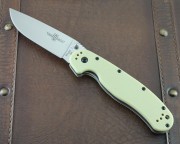 Ontario Model I - Tan Handles - Satin Blade - Plain Edge - D2 Tool Steel - 8868TN