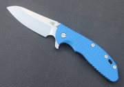 Hinderer XM-24 4.0" - Flipper - CPM20CV Stonewash Sheepfoot Blade and Frame - Blue G-10 Front Scale