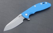 Hinderer XM-24 4.0" - Flipper - Working Finish CPM20CV Sheepfoot Blade - Battle Blue Frame - Blue G-10 Front Scale