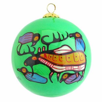 Norval Morrisseau: Moose Harmony Glass Ornament