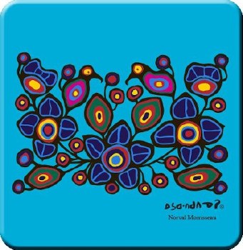 Norval Morrisseau: Flowers and Birds Coasters - Set of 4
