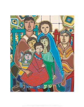 Odjig: Odjig Family; Father, Mother, Grandfather, Stanley, Daphne, Donald, Winnie, Xmas, Dec 25th Print