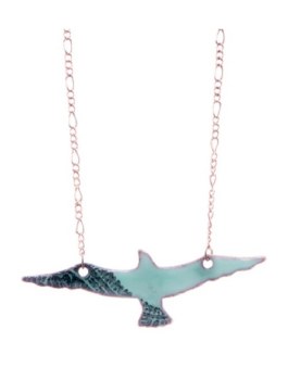 Aflame Creations: Aqua Seagull Necklace