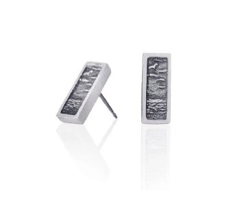 Amos Pewter: Seascape Earring Studs