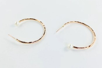 Devi Arts Collective: Dreamer Large Gold and Pearl Hoops