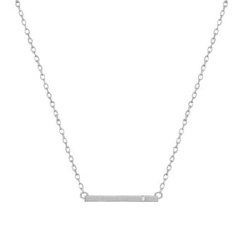 Julie Bégin: Silver Bar Pendant Necklace with Diamond