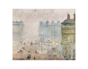 Pissarro: Place du Théâtre Français: Fog Effect Print
