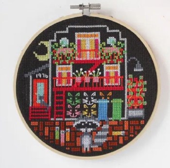 Diana Watters Handmade: Alley raccoon modern counted beginner cross stitch kit
