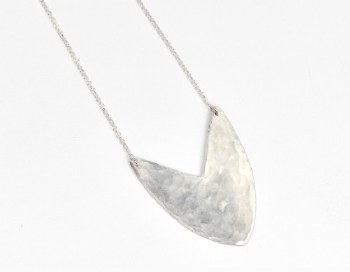 Enarmoured: Large Silver Tulip Shield Necklace