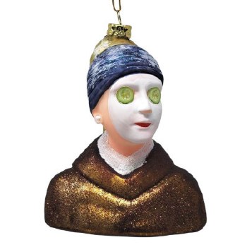 Cody Foster: Glass Ornament - Vermeer Spa Girl with Pearl Earring