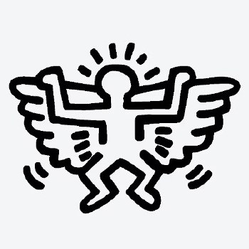 Keith Haring: Temporary Tattoo - Angel Icon