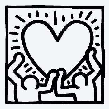 Keith Haring: Temporary Tattoo - Figures With Heart