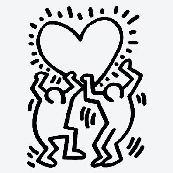 Keith Haring: Temporary Tattoo - Heart Dancers