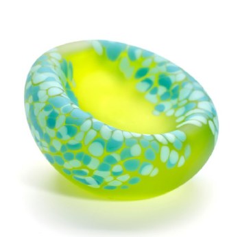 Kingston Glass Studio: Jelly Bowl - Lime & Blue