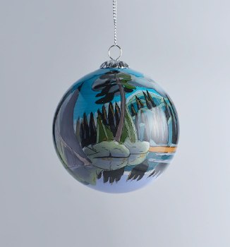 Harris: Lake, Algonquin Park Glass Ornament