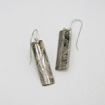 Lynda Carr: Vintage Rectangle Earrings - Silver