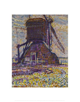 Mondrian: The Winkel Mill, Pointillist Version Print