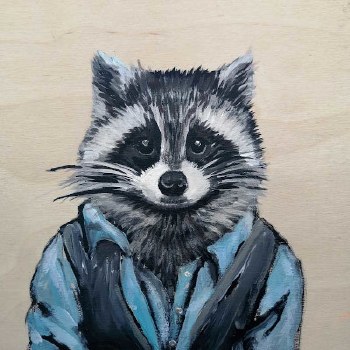 Parkin: Raccoon in Vest - Art Block 10X10