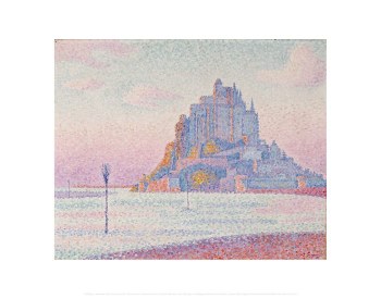 Signac: Mont Saint-Michel, Setting Sun Print