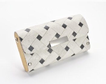 Sol Designs: Black + White Weave Clutch Purse