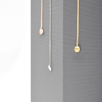 Necklace - Petite Curl Dot Brushed Gold