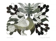 Kenojuak Ashevak: Flower Bird Matted Print