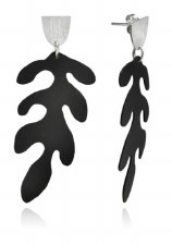 Atelier J: Matisse Matte Black & Silver Earrings