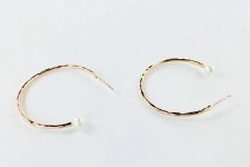 Devi Arts Collective: Dreamer Medium Gold and Pearl Hoops