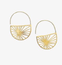 Ink + Alloy: Maggie Sunburst Hoop Earrings - Brass